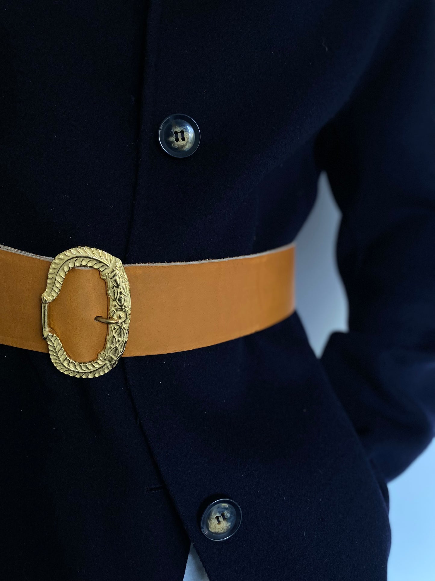 ceinture TRAVERSE cuir naturel boucle au rameau