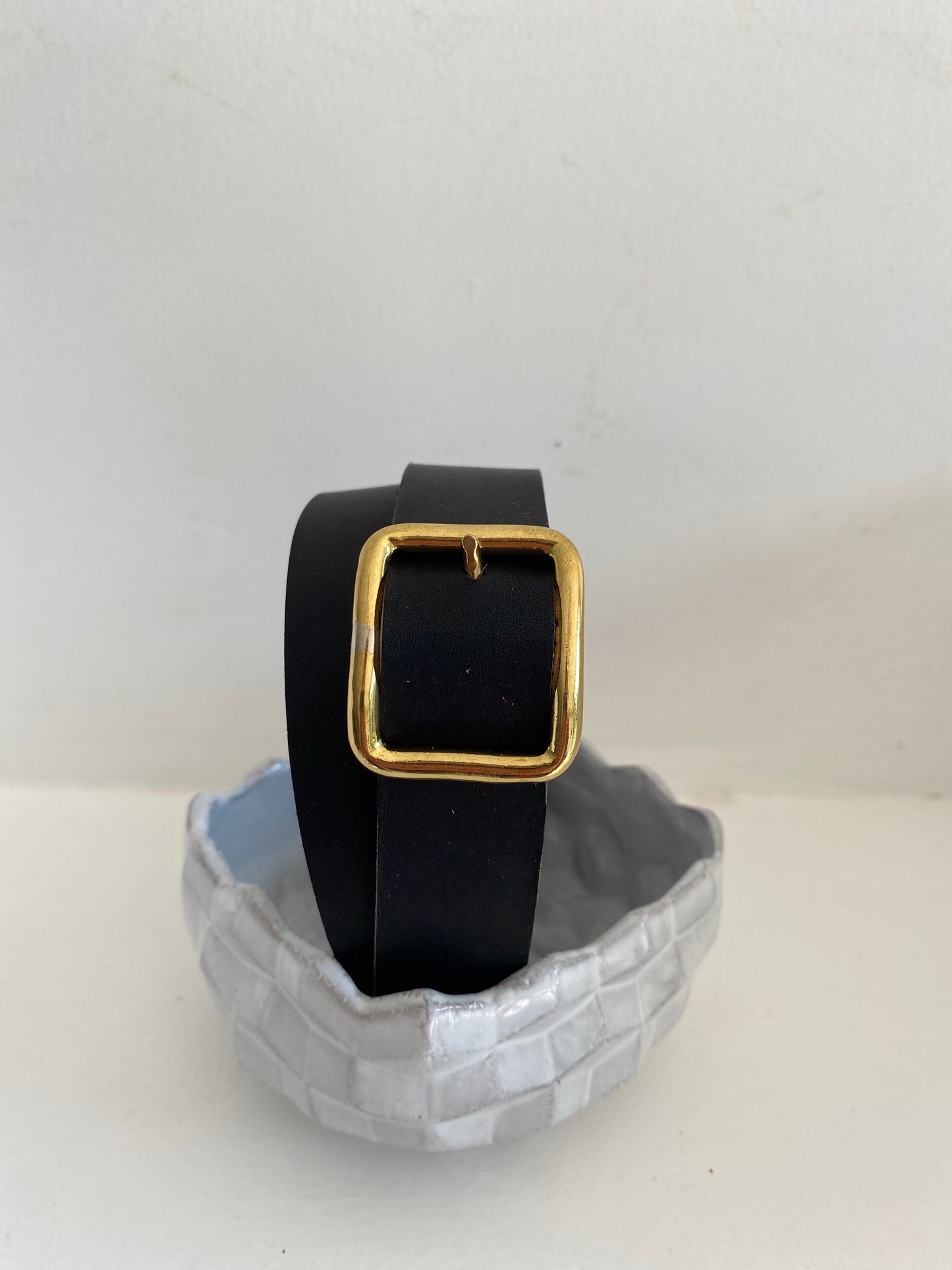 ceinture cuir TRAVERSE fine boucle rectangulaire en laiton