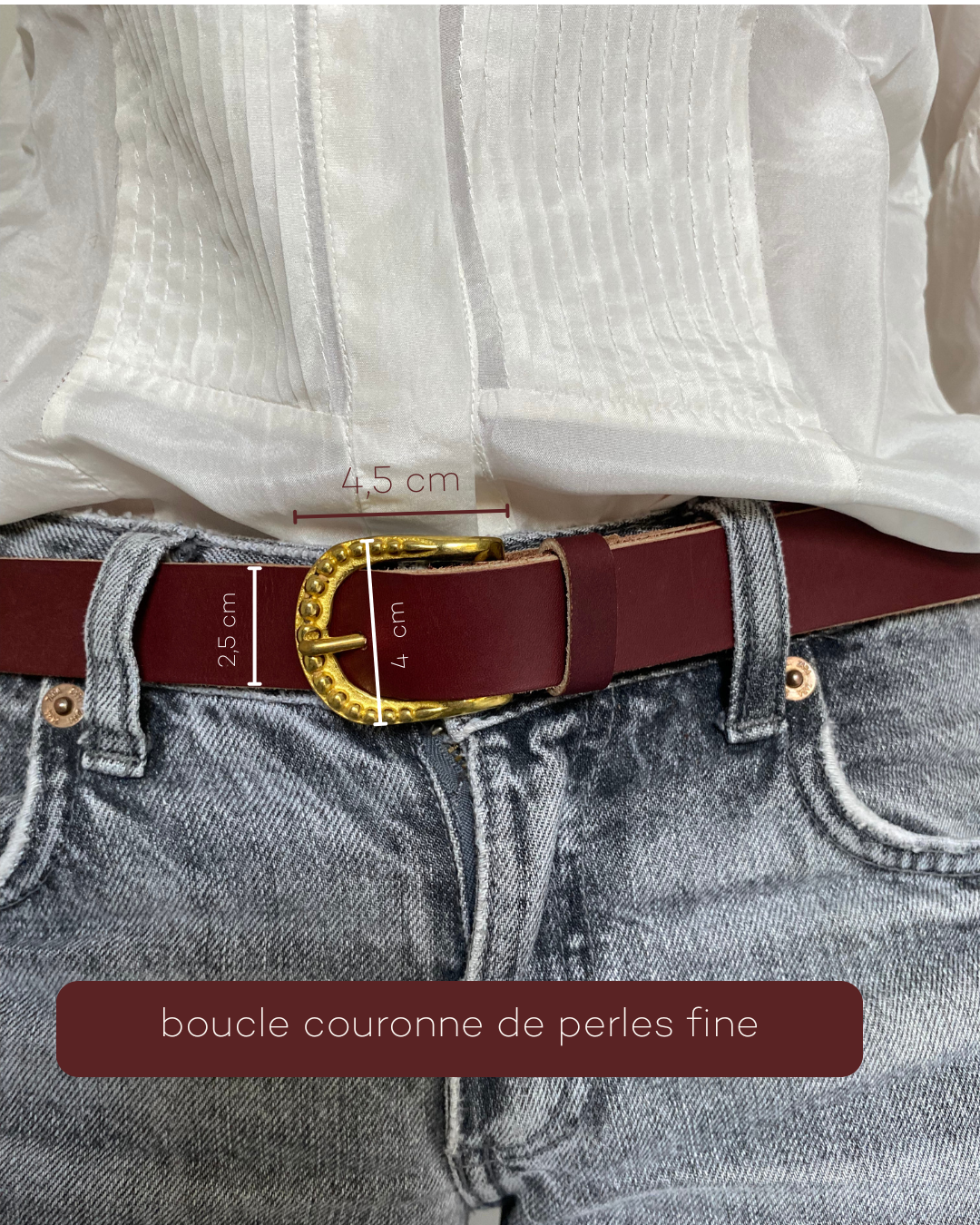ceinture femme à boucle couronne de perles