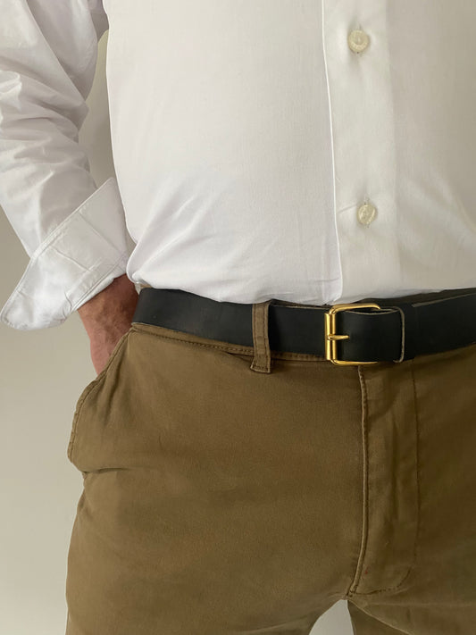 ceinture HOMME cuir nuit boucle laiton 