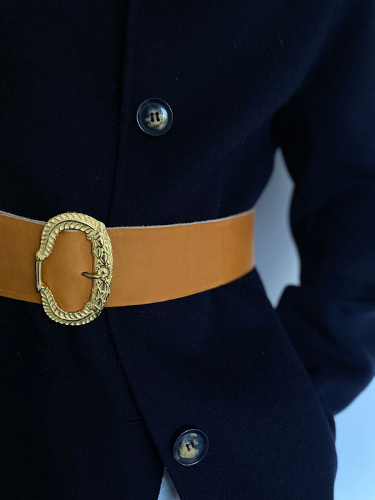 ceinture TRAVERSE cuir naturel boucle au rameau