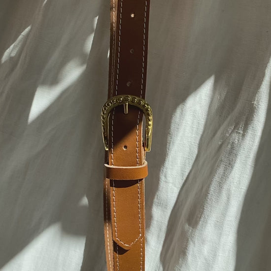 ceinture TRAVERSE cuir français d'exception boucle laiton veritable fabriquee a Paris
